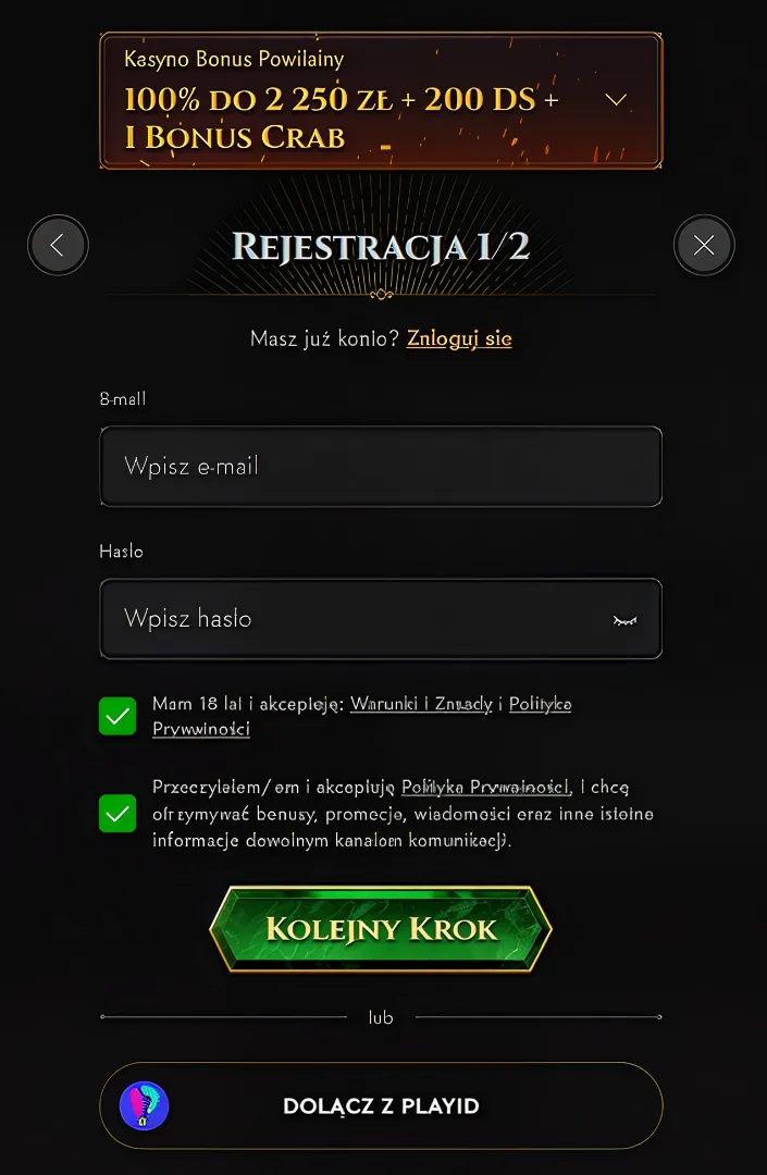 Rejestracja w serwisie